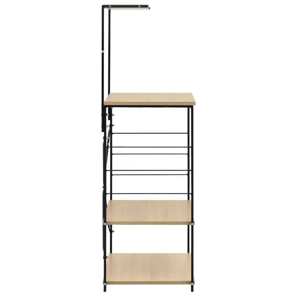 vidaXL Szafka na mikrofalówkę, czarno-dębowa, 60x39,6x123 cm