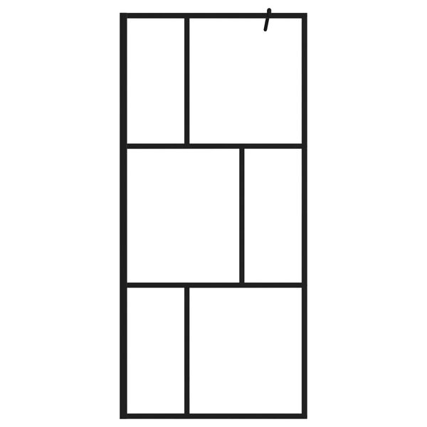 vidaXL Ścianka prysznicowa z hartowanego szkła, czarna, 90 x 195 cm