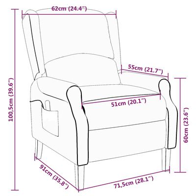 vidaXL Rozkładany fotel masujący, wzór w kwiaty, tapicerowany tkaniną
