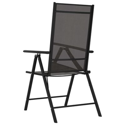 vidaXL Składane krzesła ogrodowe, 6 szt., tkanina textilene, czarne