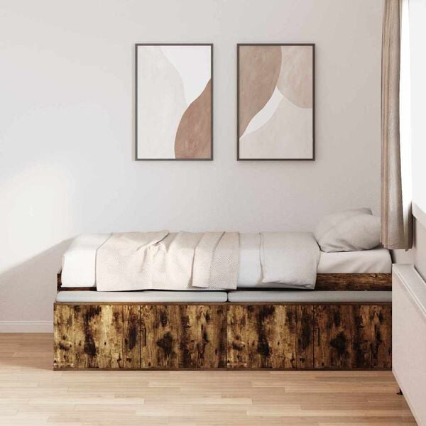 vidaXL Ramka ł&oacute;żka Dąb wędzony 100 x 200 cm Materiał drewnopochodny