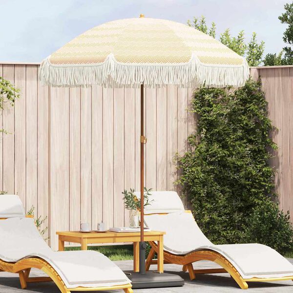 vidaXL Parasol plażowy Ż&oacute;łty i Biały 160 x 160 x 196 cm