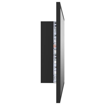 vidaXL Lustro łazienkowe z LED, szare, 60x8,5x37 cm, akryl
