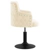 vidaXL Obrotowe krzesło stołowe, kremowe, obite aksamitem
