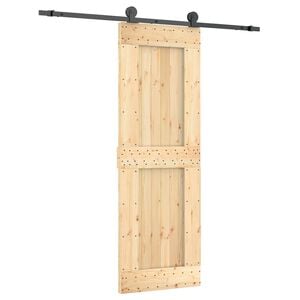 vidaXL Drzwi przesuwne 70 x 210 cm Lite Drewno Sosnowe (Nieobrobione)