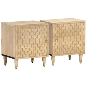 vidaXL Szafki nocne, 2 szt., 40x33x46 cm, lite drewno mango