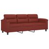 vidaXL 3-osobowa sofa z podn&oacute;żkiem, winna czerwień, 180 cm, ekosk&oacute;ra