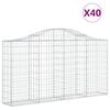 vidaXL Kosze gabionowe, 40 szt, 200x30x100/120cm, galwanizowane żelazo