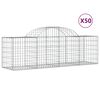 vidaXL Kosze gabionowe, 50 szt, 200x50x60/80 cm, galwanizowane żelazo