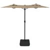 vidaXL Podwójny parasol ogrodowy z LED, taupe, 316x145 cm