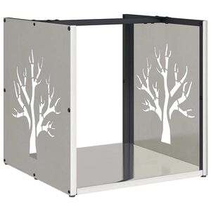 vidaXL Stojak na drewno opałowe 40x40x40 cm Stal nierdzewna