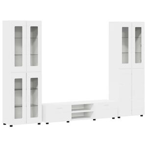 vidaXL Zestaw szafek RTV FLORIN 3 pcs Biały Materiał drewnopochodny