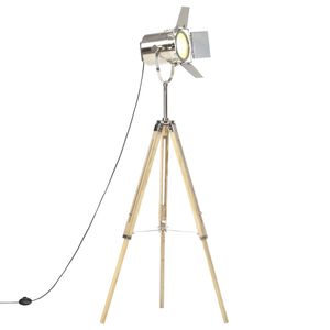 vidaXL Lampa podłogowa na tr&oacute;jnogu, lite drewno mango, 140 cm