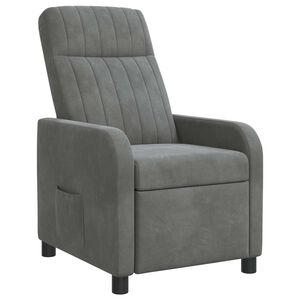 vidaXL Fotel recliner ciemnoszary Welur