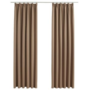 vidaXL Zasłony zaciemniające z haczykami, 2 szt., taupe, 140x175 cm