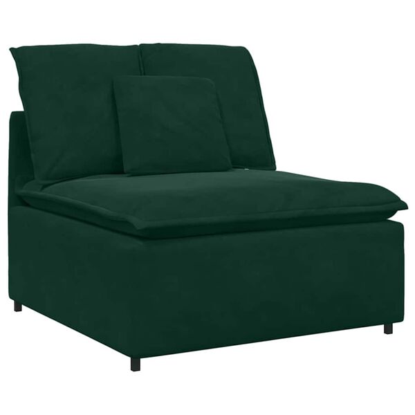vidaXL Sofa modułowa z poduszkami, ciemnozielona