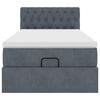 vidaXL Rama ł&oacute;żka otomana z materacem, szara, 100x200 cm, aksamit