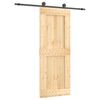 vidaXL Drzwi przesuwne Naturalny i czarny 80 x 210 cm