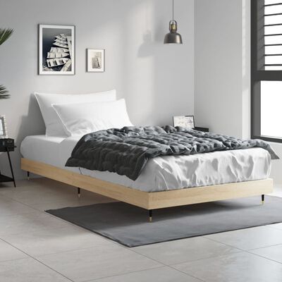 vidaXL Rama łóżka, dąb sonoma, 100x200 cm, materiał drewnopochodny