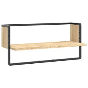vidaXL P&oacute;łka ścienna z drążkiem, dąb sonoma, 65x25x30 cm