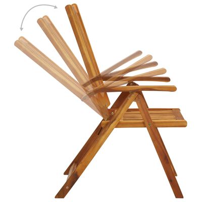vidaXL Składane krzesła ogrodowe z poduszkami 3 szt., drewno akacjowe