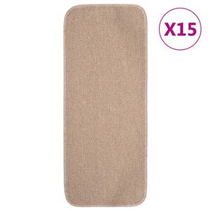 vidaXL Antypoślizgowe nakładki na schody, 15 szt., 60x25 cm, beżowe