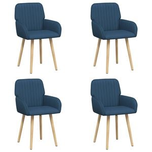 vidaXL Krzesła jadalne 4 pcs tkanina niebieski 56,5 x 50 x 87,5 cm