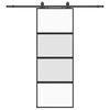 vidaXL Drzwi przesuwne z zestawem okuć czarne 76x205cm szkło hartowane