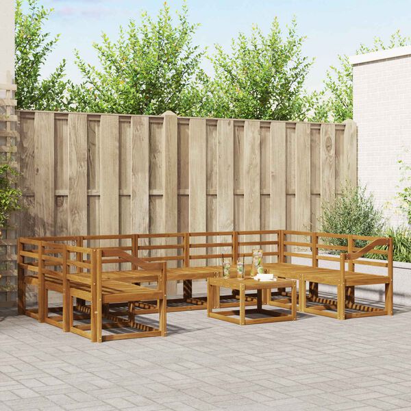 vidaXL Zestaw sof na zewnątrz 10 pcs Naturalny Lite Drewno Akacji