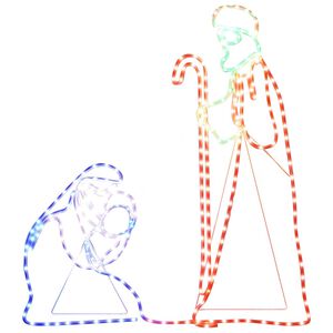 vidaXL Świąteczna dekoracja, Maryja i J&oacute;zef, 264 LED, 40x55/38x100 cm