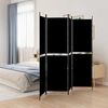 vidaXL Parawan 4-panelowy, czarny, 200x200 cm, tkanina
