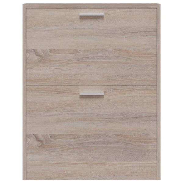 vidaXL Drewniana szafka na buty w kolorze dębu z 2 przegrodami