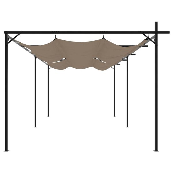 vidaXL Pergola ze zwijanym dachem, taupe, 589x292x230 cm