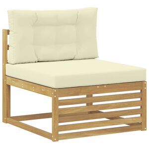 vidaXL Środkowa sofa ogrodowa Lite Drewno Akacji Biały 83 x 79 x 73 cm