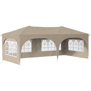 vidaXL Namiot imprezowy rozkładany 575 x 288 x 245 cm kremowy