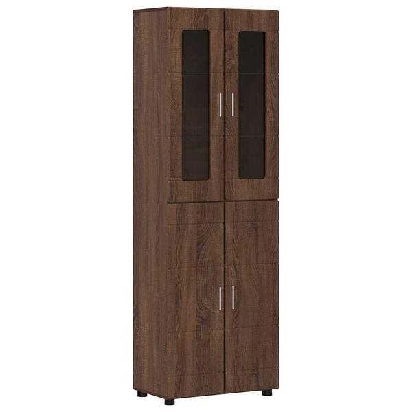 vidaXL Highboard z p&oacute;łką FLORIN Brązowy dąb 60 x 35 x 182 cm