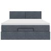 vidaXL Rama ł&oacute;żka otomana z materacem, szara, 140x200cm, aksamit