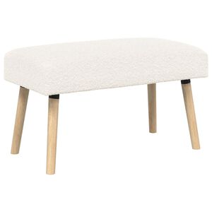 vidaXL ławka Gładki kremowy 80 x 40 x 46 cm Boucl&eacute;