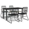 vidaXL 5-częściowy zestaw mebli ogrodowych, czarny, rattan PVC