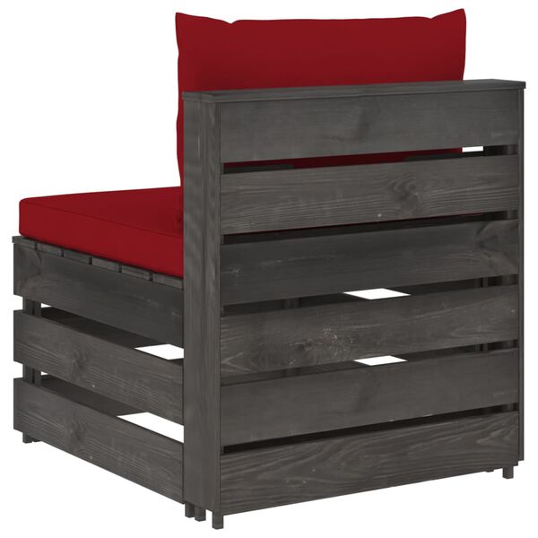 vidaXL Moduł sofy środkowej z poduszkami, impregnowane drewno