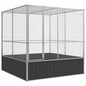 vidaXL Woliera, srebrna, 211x207x212 cm, stal
