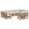 vidaXL Zestaw sof na zewnątrz 12 pcs Naturalny i Kremowy Biały