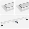 vidaXL 2 w 1 Odwodnienie prysznicowe Srebrny 90 cm Stal nierdzewna 304