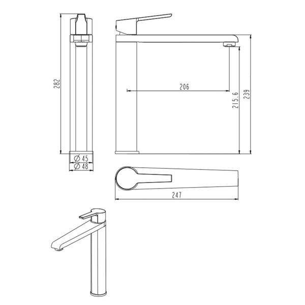 SCH&Uuml;TTE Bateria kuchenna VITA z mieszaczem, kolor stali nierdzewnej
