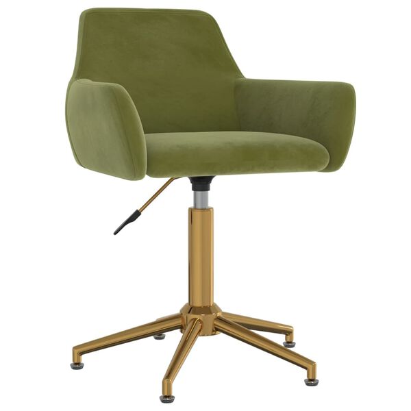 vidaXL Obrotowe krzesła stołowe, 6 szt., jasnozielone, obite aksamitem