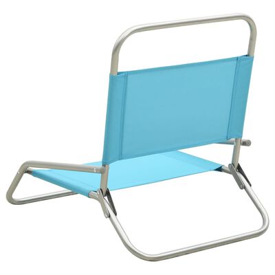 vidaXL Składane krzesła plażowe, 2 szt., turkusowe, obite tkaniną