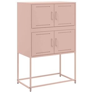 vidaXL Szafka, r&oacute;żowa, 68,5x38,5x107 cm, stal