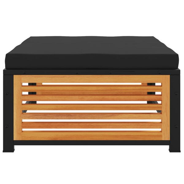 vidaXL Stołek ogrodowy z poduszką, 68x68x30 cm, drewno akacjowe