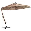 vidaXL Parasol ogrodowy wiszący, jodłowy słupek, taupe, 3,5x2,9 m