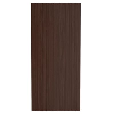 vidaXL Panele dachowe, 36 szt., stal galwanizowana, brązowe, 100x45 cm